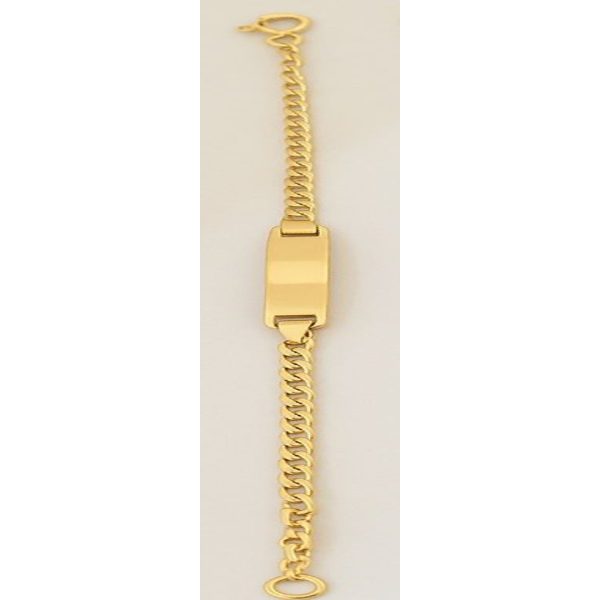 Polished Curb Baby ID Bracelet – 18K Gold