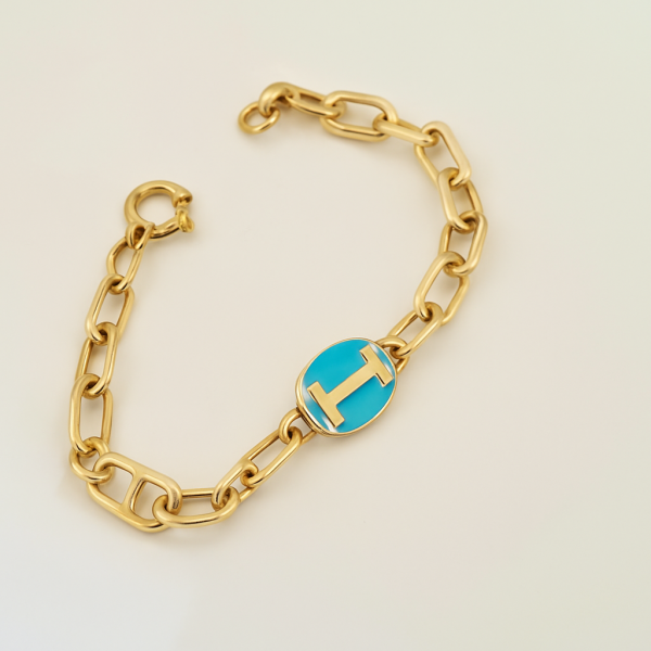 Turquoise Oval Link Bracelet