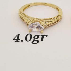 18K Gold Pavé Split Shank Engagement Ring – 4.0g-SIZE 7