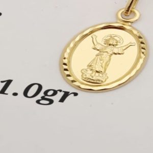 Baby Chain with Infant Jesus Pendant – 18K Gold