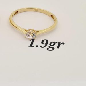 18K Gold Classic Solitaire Ring – 1.9g-SIZE 6