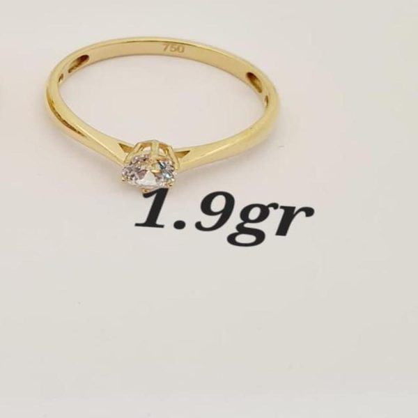 18K Gold Classic Solitaire Ring – 1.9g-SIZE 6