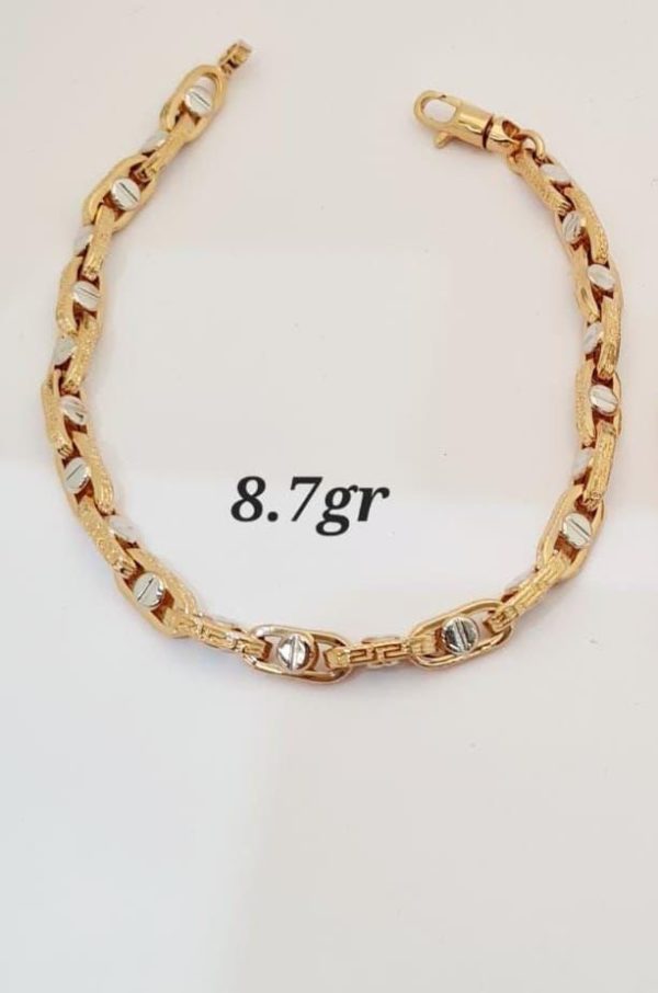 TWO-TONE TEXTURED LINK BRACELET