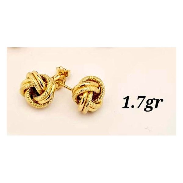 Textured Gold Love Knot Earrings – 18K Gold