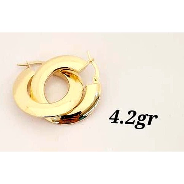 Polished Oval Hoop Earrings – 18K Gold