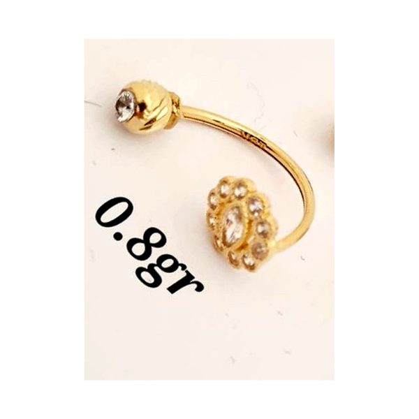 Oval Floral Belly Ring – 18K Gold