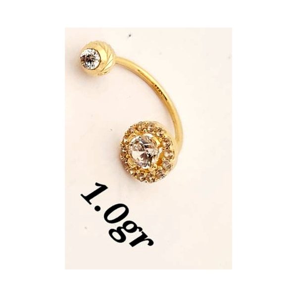 Round Halo Belly Ring – 18K Gold