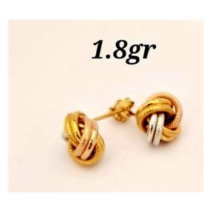 Two-Tone Love Knot Earrings – 18K Gold