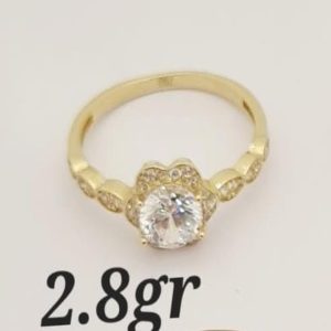 18K Gold Flower Halo Ring – 2.8g