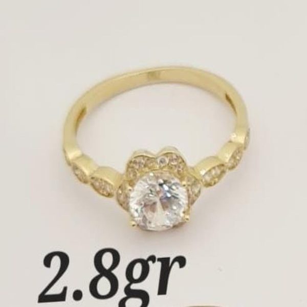18K Gold Flower Halo Ring – 2.8g