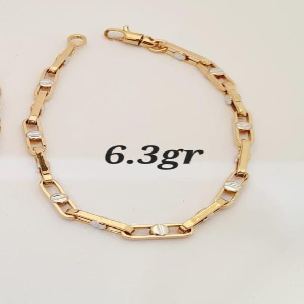 Dual-Tone Link Bracelet – 18K Gold