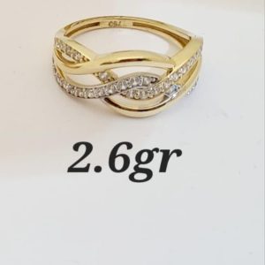 18K Gold Intertwined Band Ring – 2.6g - SIZE 6