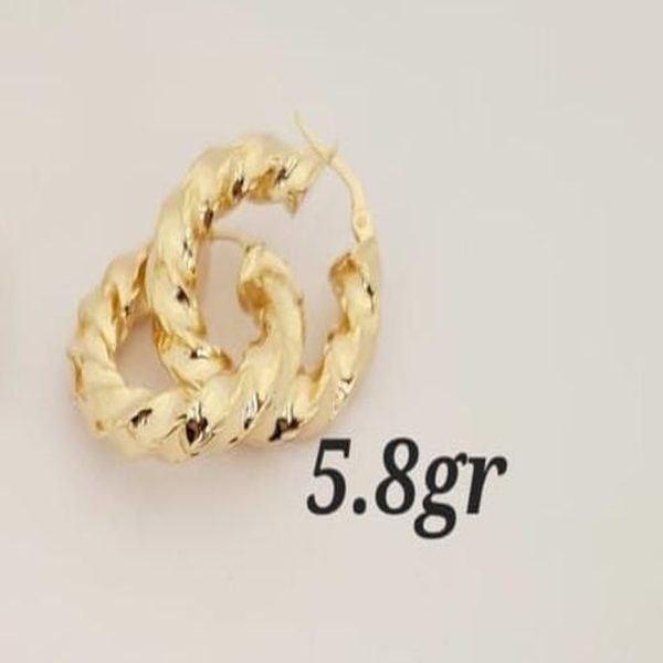 Bold Twist Hoop Earrings – 18K Gold