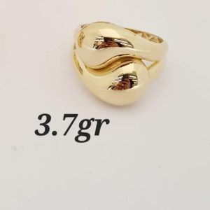 18K Gold Sculpted Wave Ring – 3.7g - SIZE 7.75
